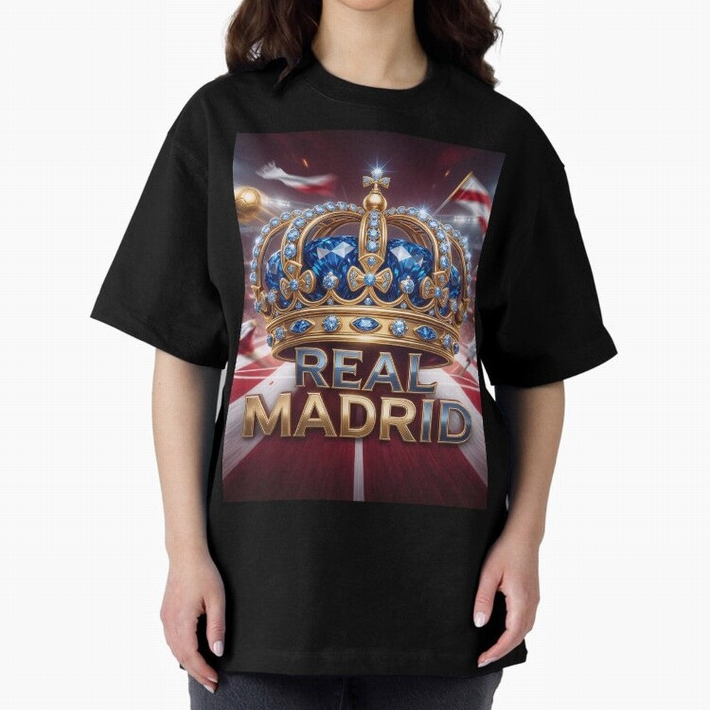 The Diamond of Real Madrid Oversized T-Shirt Join FIFA World Cup 2026 Group Stage Spirit, Driven by Portugal, Spain and Germany, Mbappe, Stadium Memories, Football Loyalty, International Chants and Championship Tradition; Made for Die Hard