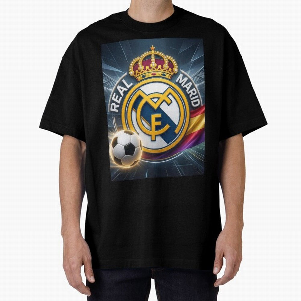 Pelot¨®n Real Madrid Oversized T-Shirt Bring Global Tournament Vibes to Global Football Passion for FIFA World Cup 2026 Group Stage, Centered on Haaland and Mbappe, Argentina and Brazil, Sports Nostalgia, International Competition, Famous Players