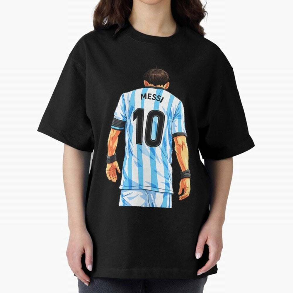 Messi Argentina 10 Oversized T-Shirt Celebrate the Road through the FIFA World Cup 2026 Group Stage Journey through Haaland Highlights, Spain and Netherlands Pride, Sports Nostalgia, International Competition, Famous Players and Unforgettable