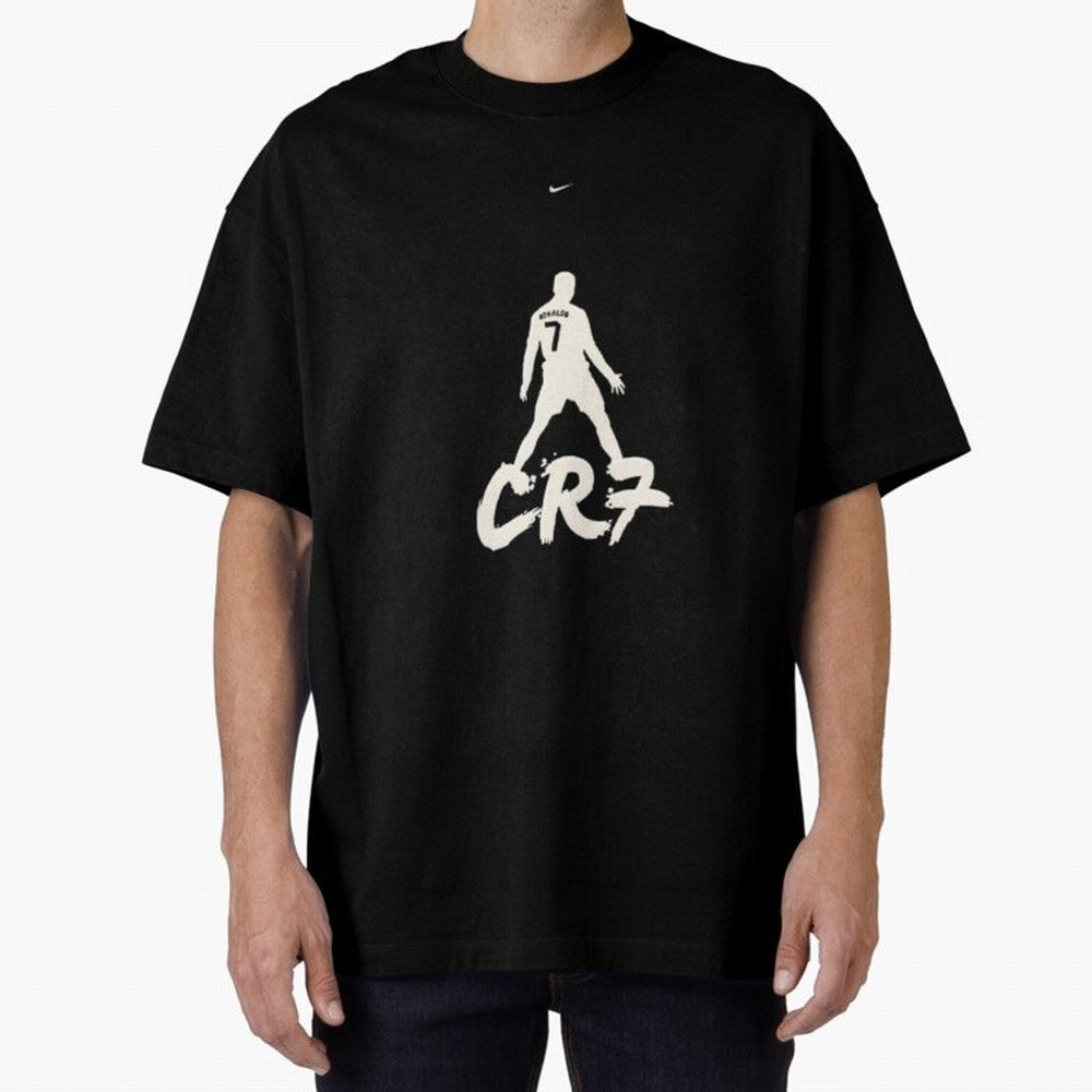 Cristiano Ronaldo CR7 Minimalist Silhouette Football Art Oversized T-Shirt Discover Match Day Hype around FIFA World Cup 2026 USA Canada Mexico, CR7 and Messi, Argentina and Brazil, Retro Football Energy, Iconic Rivalries, Trophy Chase Drama and
