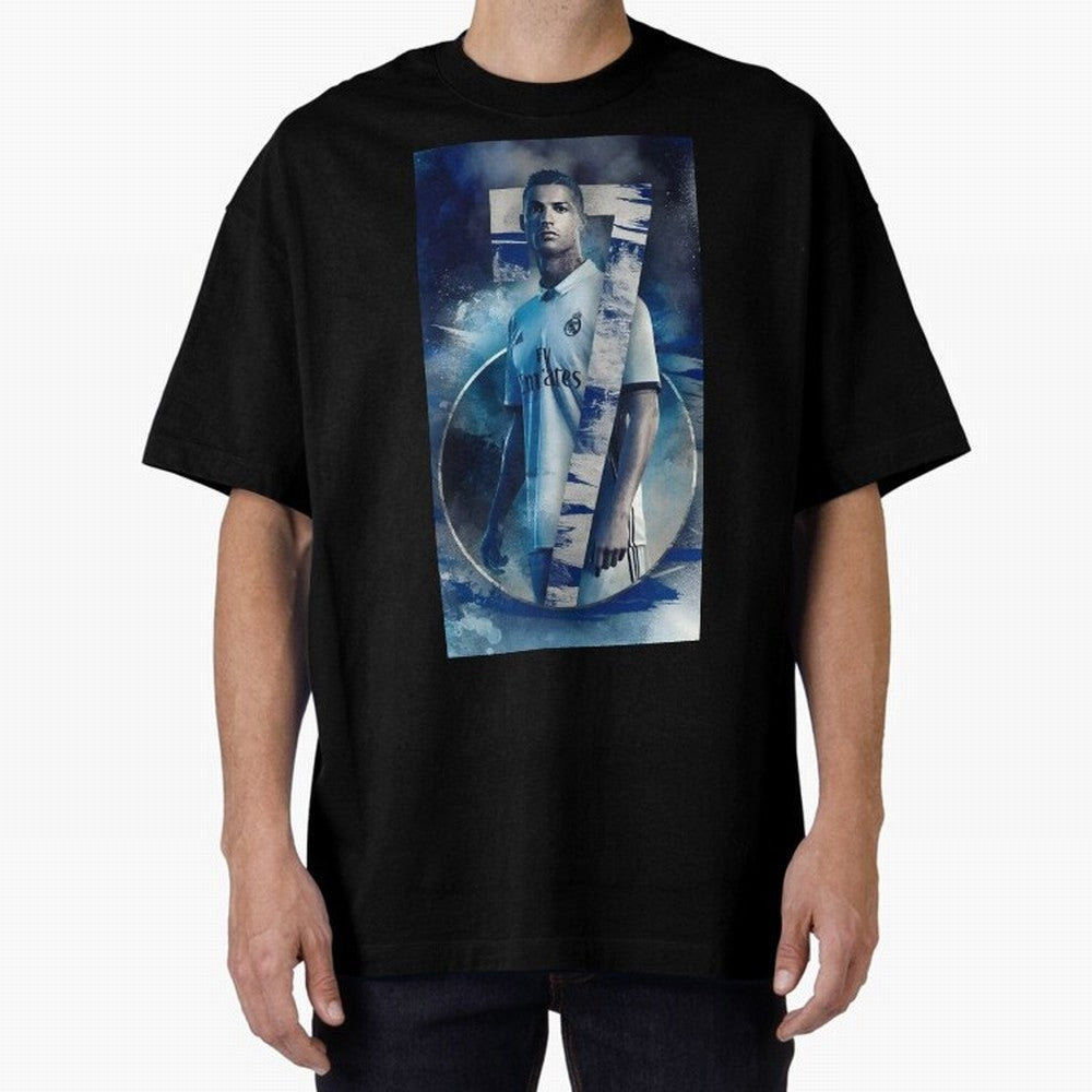 Cr7 art design wallpaper Oversized T-Shirt Feel the FIFA World Cup 2026 Group Stage Journey through Mbappe Highlights, Portugal, Spain and Germany Pride, Stadium Chants, National Pride, Trophy Dreams and Unforgettable Football Memories; Perfect for