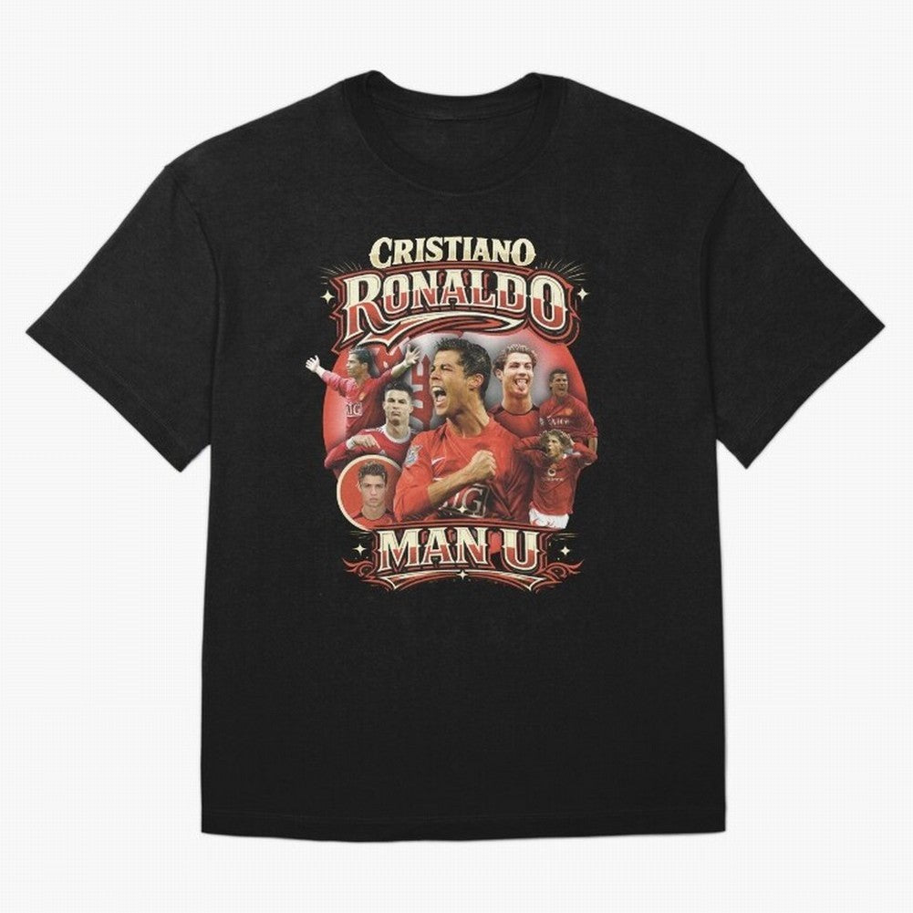 Cristiano Ronaldo Manchester United Oversized T-Shirt Follow Every Goal of Match Day Hype around FIFA World Cup 2026, CR7 and Messi, Argentina, Supporter Pride, Iconic Celebrations, Legendary Names and Global Match Day Energy; Ideal for Football