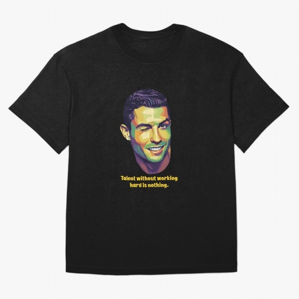 Cristiano Ronaldo Quotes Oversized T-Shirt Feel Global Football Passion for FIFA World Cup 2026, Featuring CR7, France and Portugal, Stadium Chants, National Pride, Trophy Dreams and Unforgettable Football Memories; Perfect for Fans, Collectors,