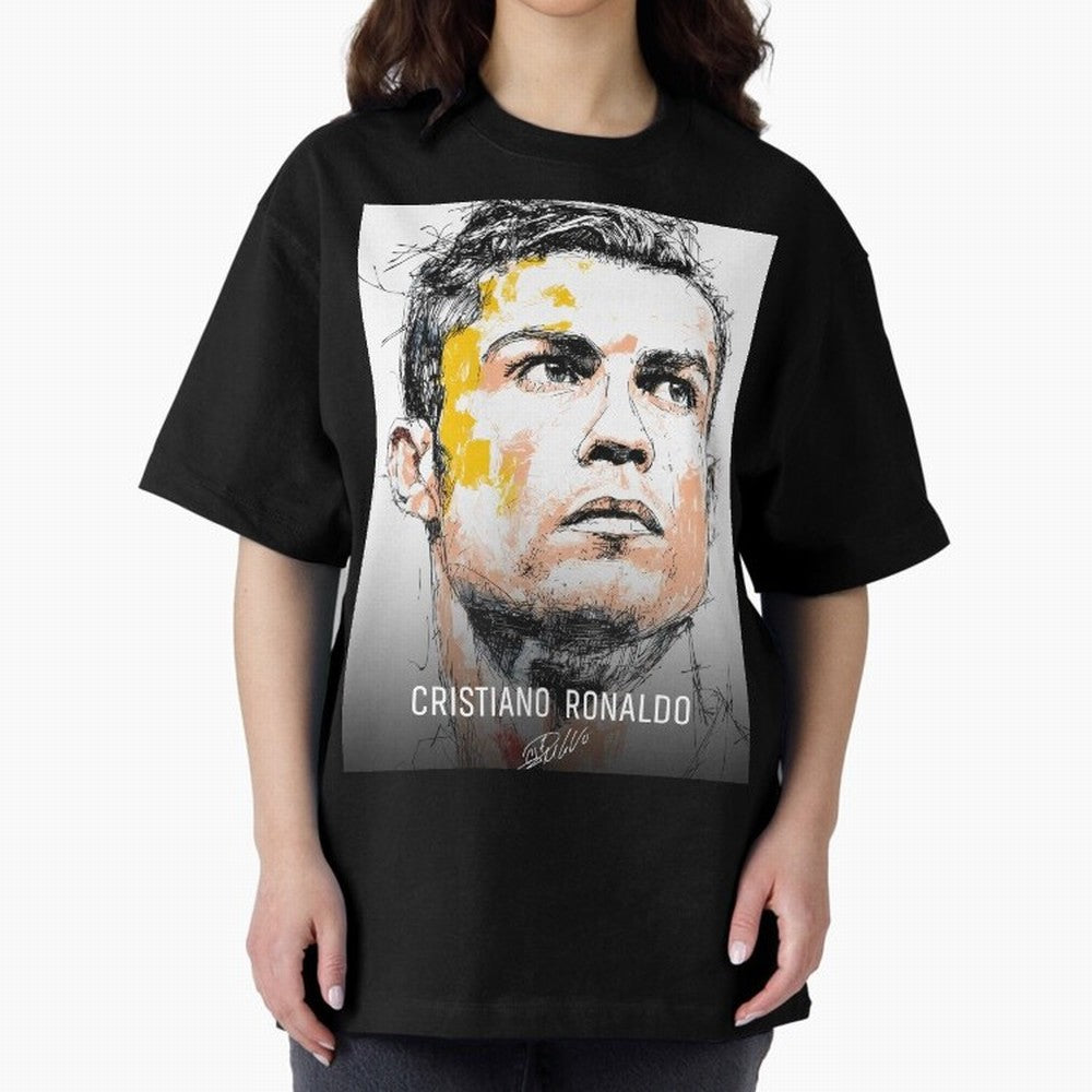 Cristiano Ronaldo Cr7 Football Soccer Player Icon Legend Power Oversized T-Shirt Experience the Global Stage of Global Football Passion for FIFA World Cup 2026, Highlighting Cristiano Ronaldo, Haaland and CR7, France, Fan Favorite Moments, National