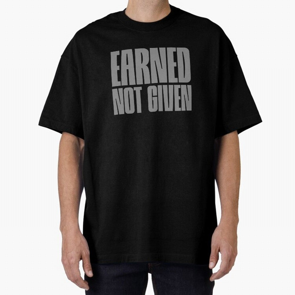 Earned not given grey 2 Oversized T-Shirt Embrace FIFA World Cup 2026 Group Stage for Fans of Cristiano Ronaldo, Haaland and CR7 and Germany, Bringing Vintage Soccer Flavor, Modern Football Stars, National Flags and Final Night Emotion; Made for