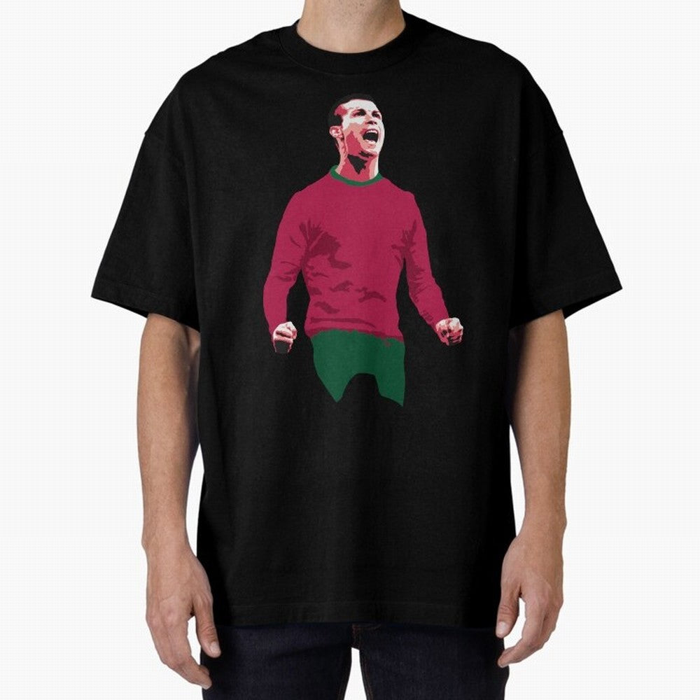 Ronaldo Oversized T-Shirt Fuel Your Fan Pride for FIFA World Cup 2026 for Fans of Messi, Neymar and Mbappe and Netherlands, Bringing Vintage Soccer Flavor, Modern Football Stars, National Flags and Final Night Emotion; Created for Match Day