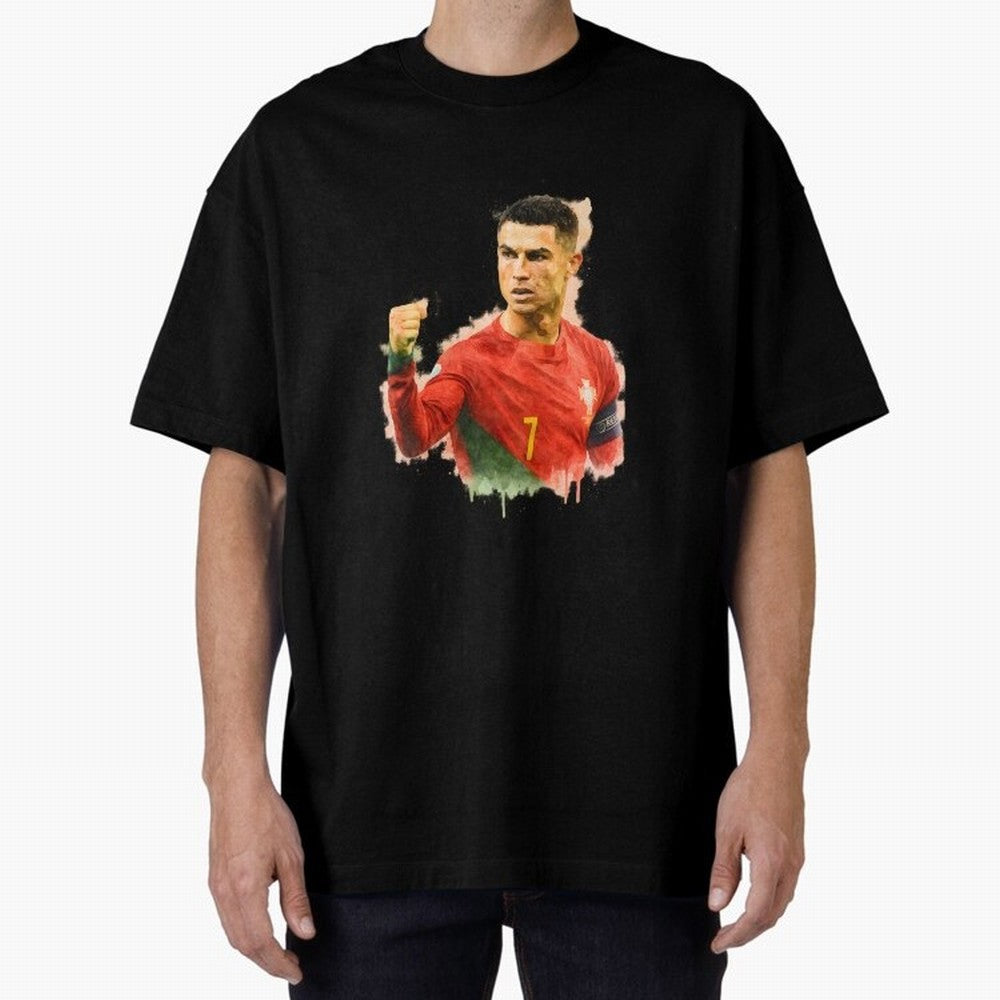 CR7 Cristiano Ronaldo potrait a powerful moment artwork Oversized T-Shirt Share Match Day Hype around FIFA World Cup 2026, Messi and Cristiano Ronaldo, Brazil, Goal Celebration Energy, Supporter Heritage, Football Icons and Worldwide Tournament