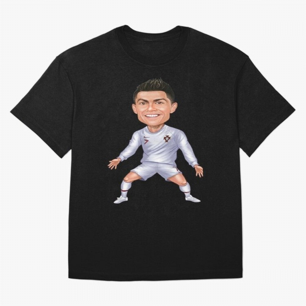 Cristiano Ronaldo Cartoon Oversized T-Shirt Celebrate Football Heritage in FIFA World Cup 2026 USA Canada Mexico Highlighting Neymar, Spain Energy, Classic Soccer Heritage, Championship Pressure, Fan Loyalty and International Pride; Perfect for