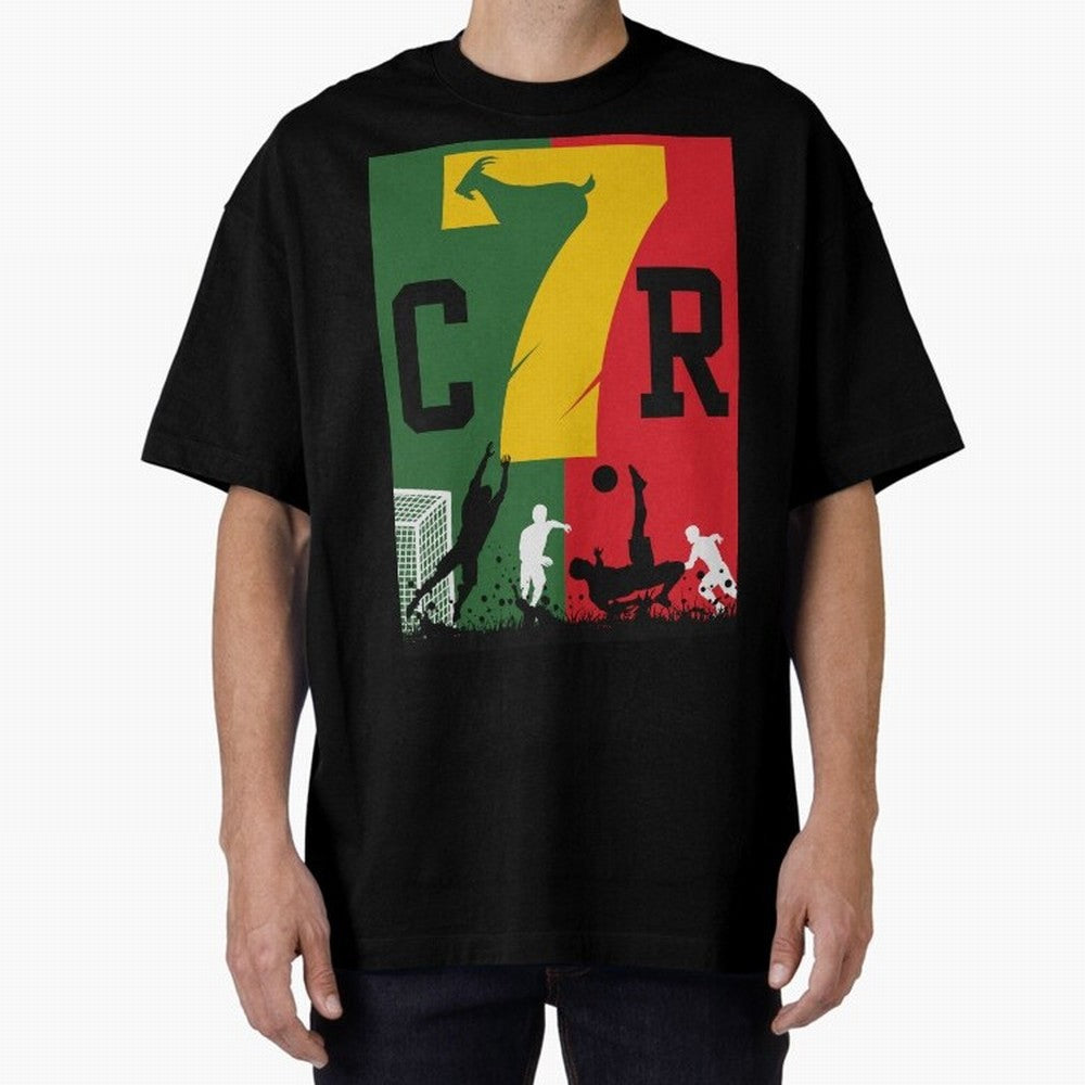 Portugal The Goat CR 7 World Cup 2026 Oversized T-Shirt Make Game Day About FIFA World Cup 2026 USA Canada Mexico Spirit, Made for France and Portugal, Messi, Neymar and Mbappe, Match Day Excitement, Supporter Culture, Golden Goals and Global