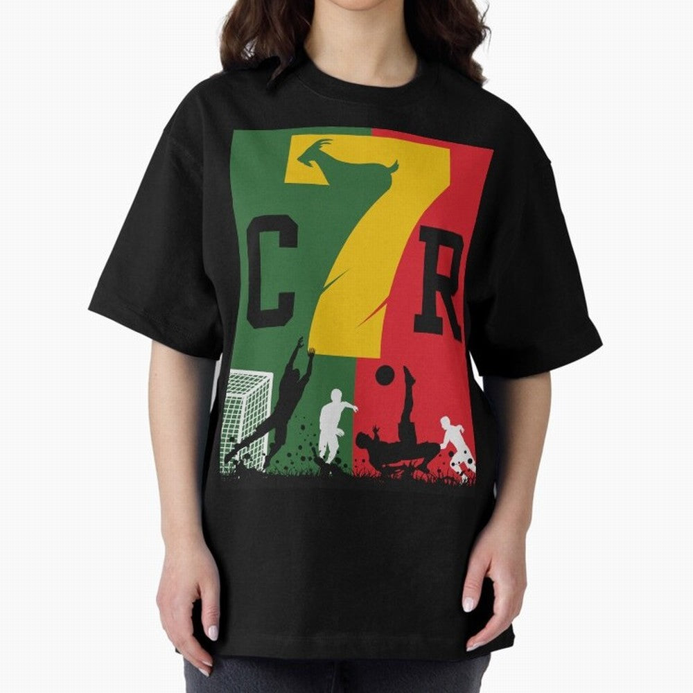 Portugal The Goat CR 7 World Cup 2026 Oversized T-Shirt Make Game Day About FIFA World Cup 2026 USA Canada Mexico Spirit, Made for France and Portugal, Messi, Neymar and Mbappe, Match Day Excitement, Supporter Culture, Golden Goals and Global
