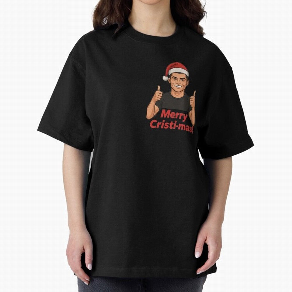 Merry Cristi-mas! CR7 Xmas holiday cheer Oversized T-Shirt Keep the Legacy of FIFA World Cup 2026 Group Stage Driven by Messi, CR7 and Mbappe, Brazil Energy, Champion Mindset, Group Stage Buzz, Knockout Tension and Passionate Fan Culture; Ideal for