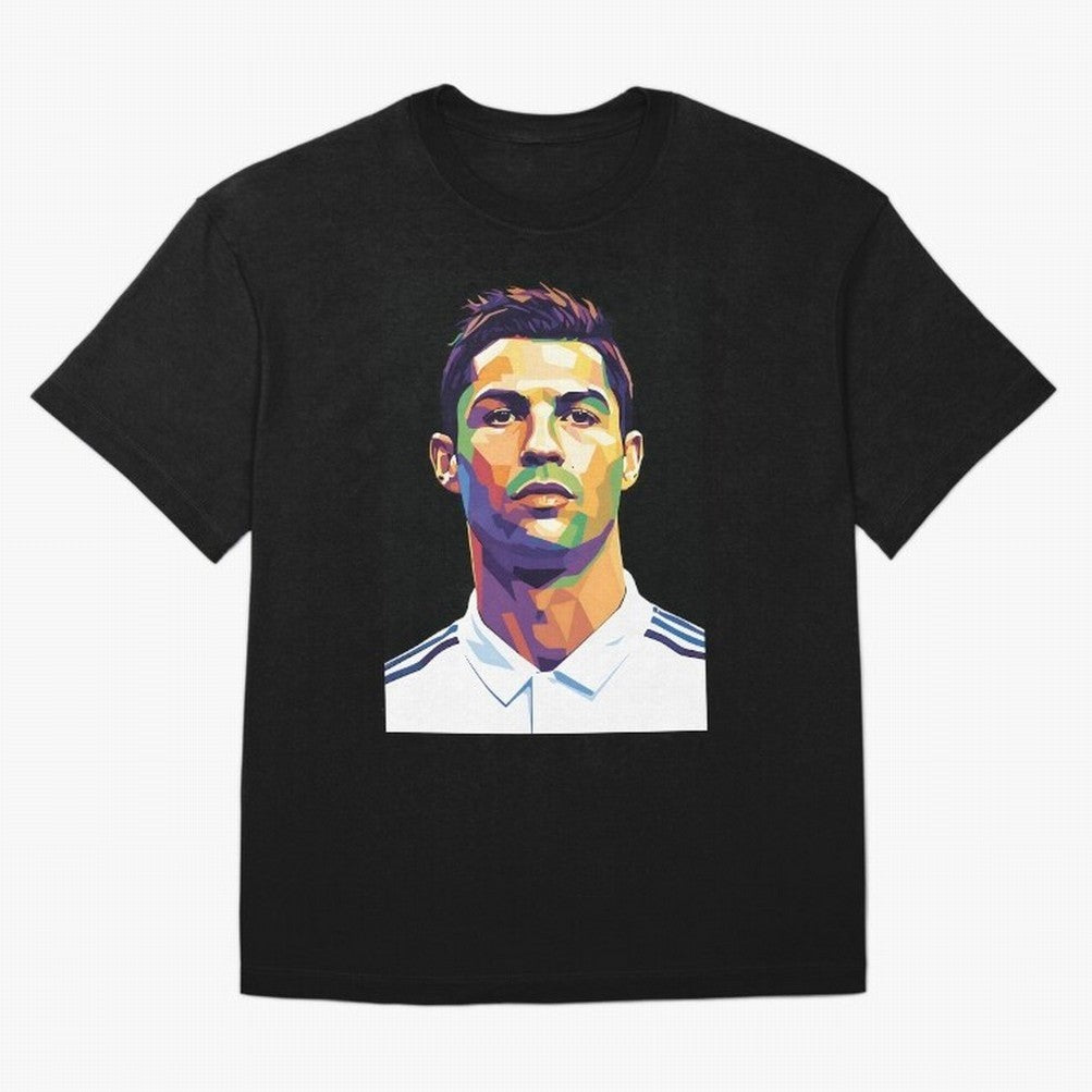 Cristiano Ronaldo Wpap Art Oversized T-Shirt Elevate FIFA World Cup 2026 Capturing Cristiano Ronaldo, Haaland and CR7, Argentina, France and Brazil Energy, Championship Spirit, Famous Goals, Roaring Crowds and International Football Unity; Made for