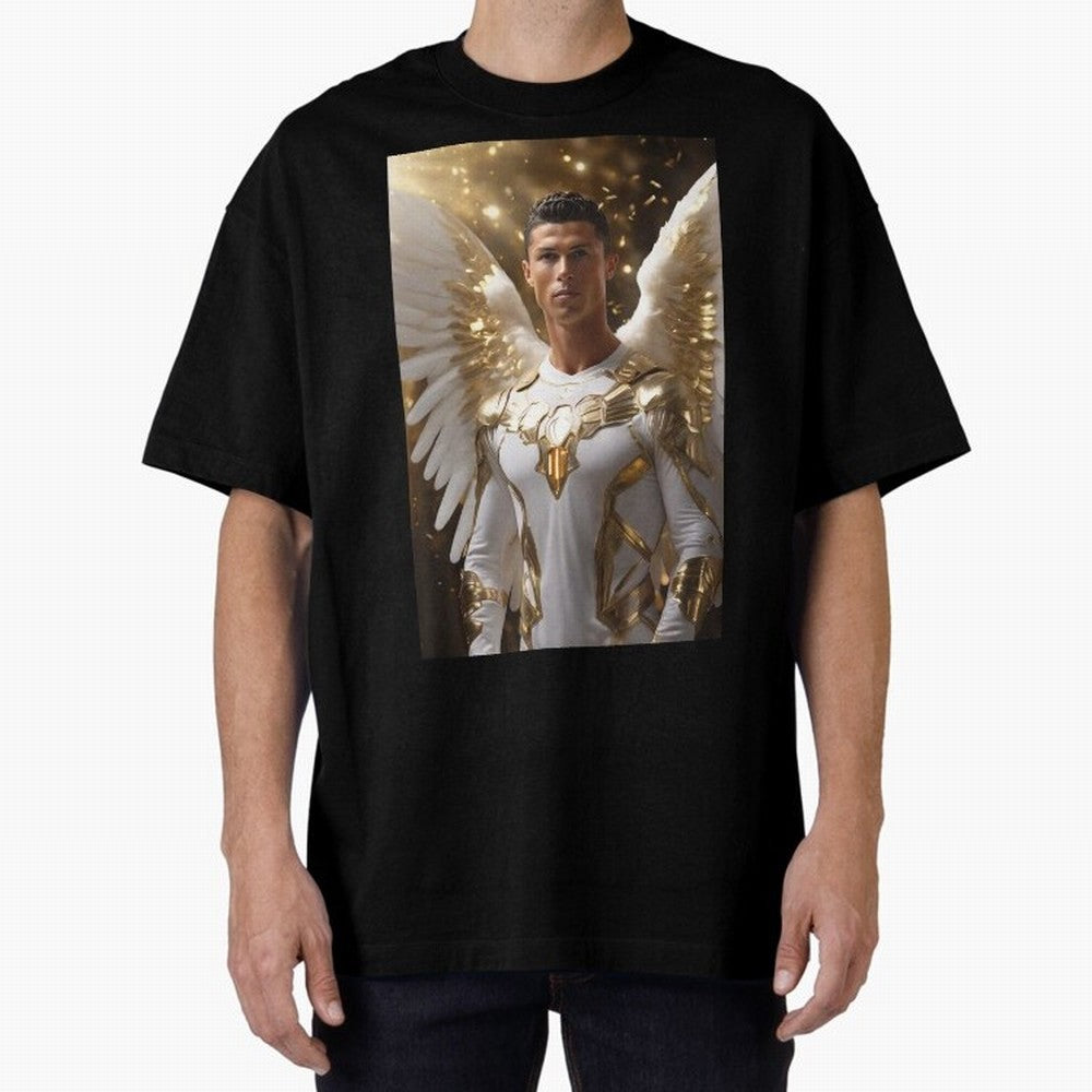 Cristiano Ronaldo angel 1 Oversized T-Shirt Join FIFA World Cup 2026 Group Stage Spirit, Driven by Brazil, Mbappe and Neymar, Tournament Hype, Historic Matchups, Family Viewing Parties and Global Sports Pride; Perfect for People Who Love Argentina,