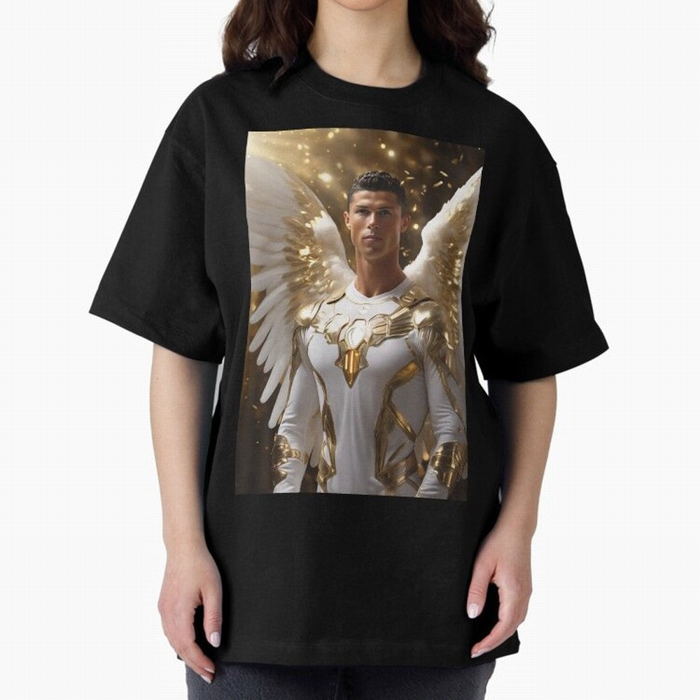 Cristiano Ronaldo angel 1 Oversized T-Shirt Join FIFA World Cup 2026 Group Stage Spirit, Driven by Brazil, Mbappe and Neymar, Tournament Hype, Historic Matchups, Family Viewing Parties and Global Sports Pride; Perfect for People Who Love Argentina,