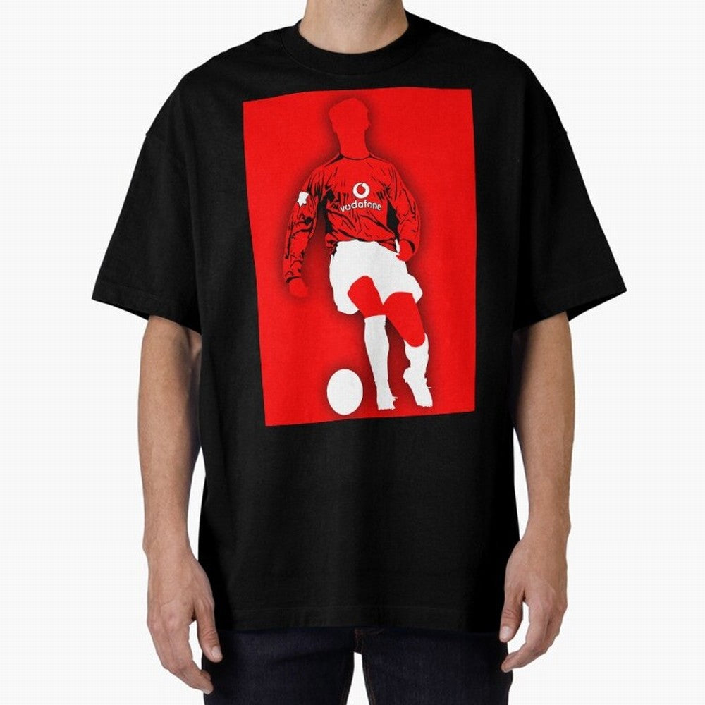 Cristiano Ronaldo Manchester United Silhouette ¨C Legendary Red Devil Artwork by GrizzlyGFX Oversized T-Shirt Celebrate Soccer Greatness during FIFA World Cup 2026 Celebrating Cristiano Ronaldo, Haaland and CR7, Argentina, France and Brazil Energy,