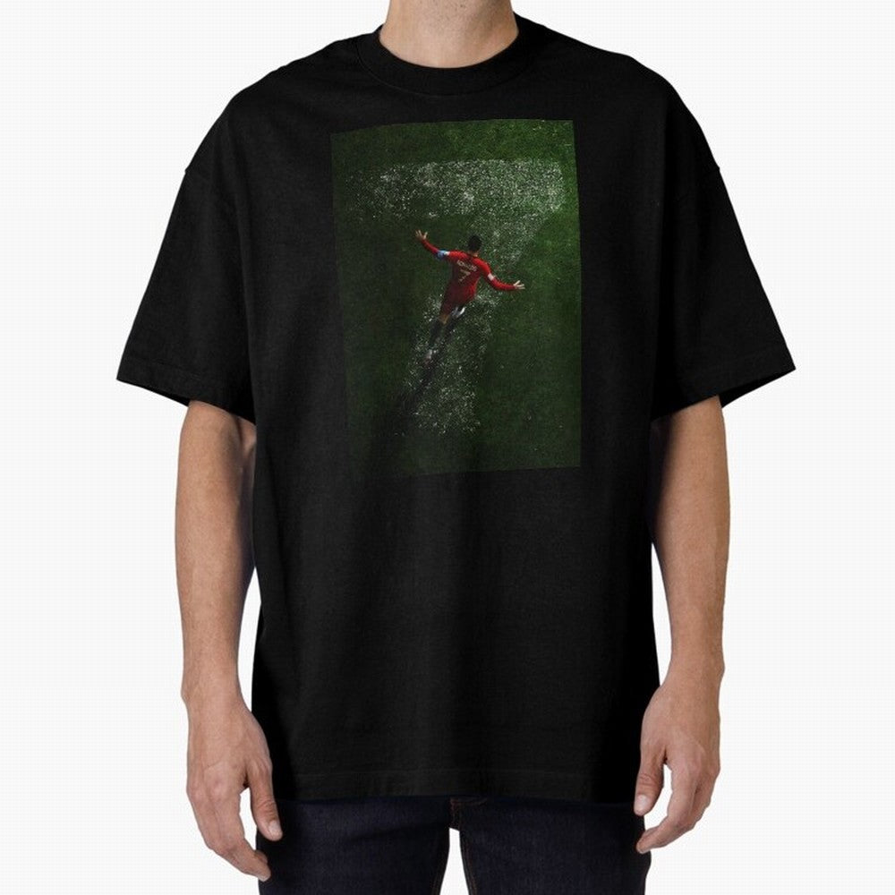 CR7 The G.O.A.T. Football Art - Cristiano Ronaldo Oversized T-Shirt Remember Global Football Passion for FIFA World Cup 2026 Group Stage, Filled with Messi, England and Germany, Stadium Memories, Football Loyalty, International Chants and