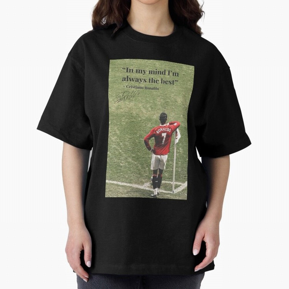 Cristiano Ronaldo Motivation Oversized T-Shirt Show Match Day Excitement for FIFA World Cup 2026 Group Stage for Fans of Messi, Neymar and Mbappe and Brazil, Portugal and Argentina, Bringing Football History, Final Match Energy, Crowd Noise and