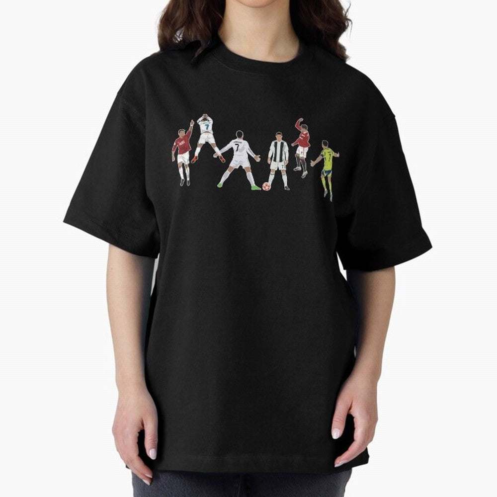 Ronaldo Forever Minimalist Career Goal Celebrations Oversized T-Shirt Follow the Road to FIFA World Cup 2026 Group Stage Built around Haaland, Portugal Energy, Sports Nostalgia, International Competition, Famous Players and Unforgettable Victories;