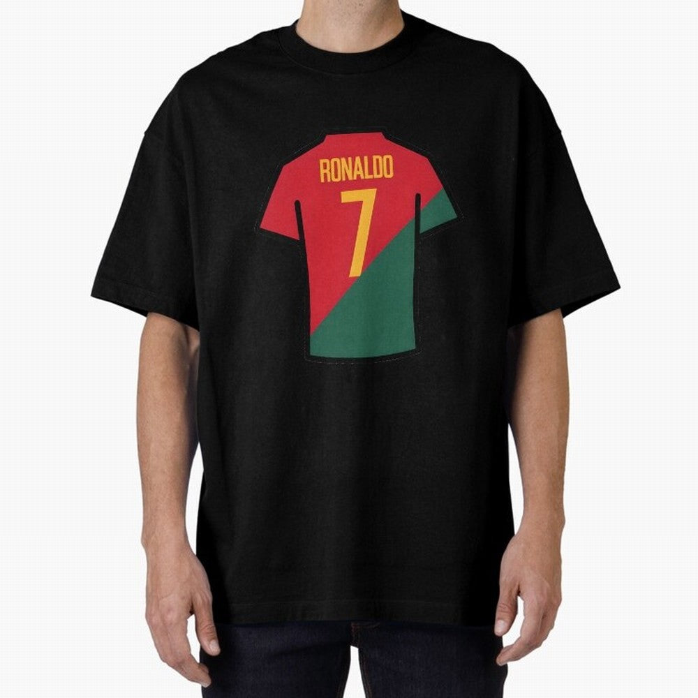 Ronaldo Portugal Jersey Oversized T-Shirt Share FIFA World Cup 2026 for Fans of Neymar, Haaland and Cristiano Ronaldo and Brazil, Portugal and Argentina, Bringing Game Day Rituals, Football Legends, Country Pride and the Road to the Final; Great