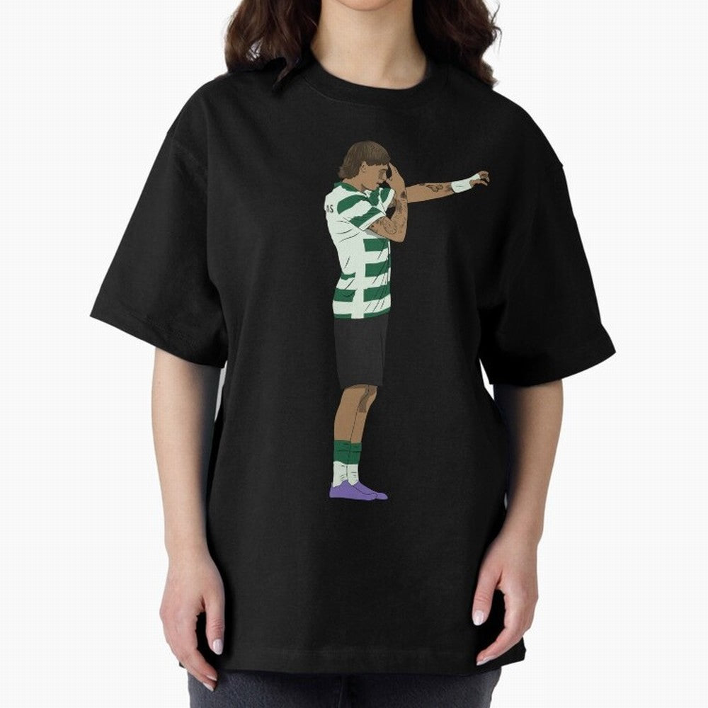 Ricardo Mangas Sporting Goal Celebration Minimalist Oversized T-Shirt Show Your Love for FIFA World Cup 2026 USA Canada Mexico for Fans of Messi and Cristiano Ronaldo and Germany, Bringing Sports Nostalgia, International Competition, Famous Players