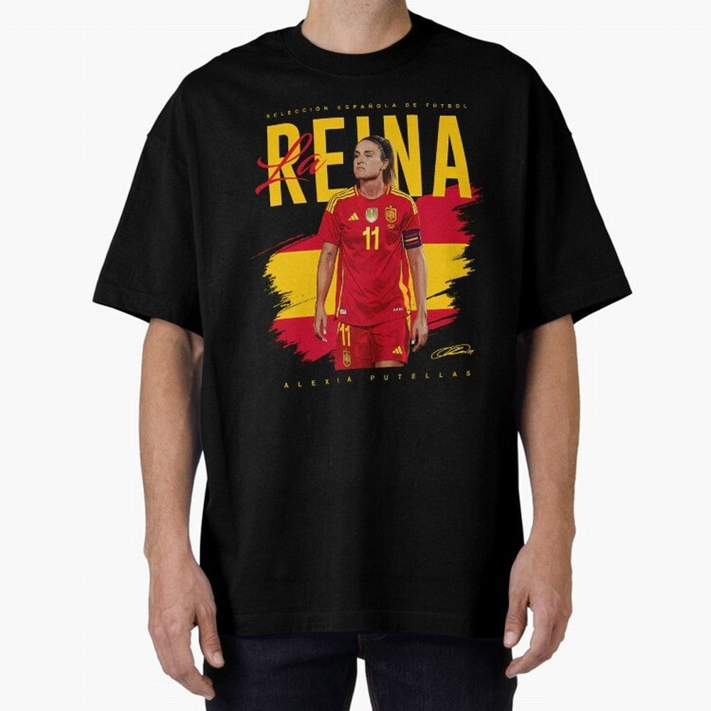 Alexia Putellas Oversized T-Shirt Spotlight FIFA World Cup 2026 USA Canada Mexico Centered on Cristiano Ronaldo, Brazil Energy, Worldwide Fan Energy, Dramatic Goals, Stadium Lights and Championship Celebrations; Great for Supporters Who Love