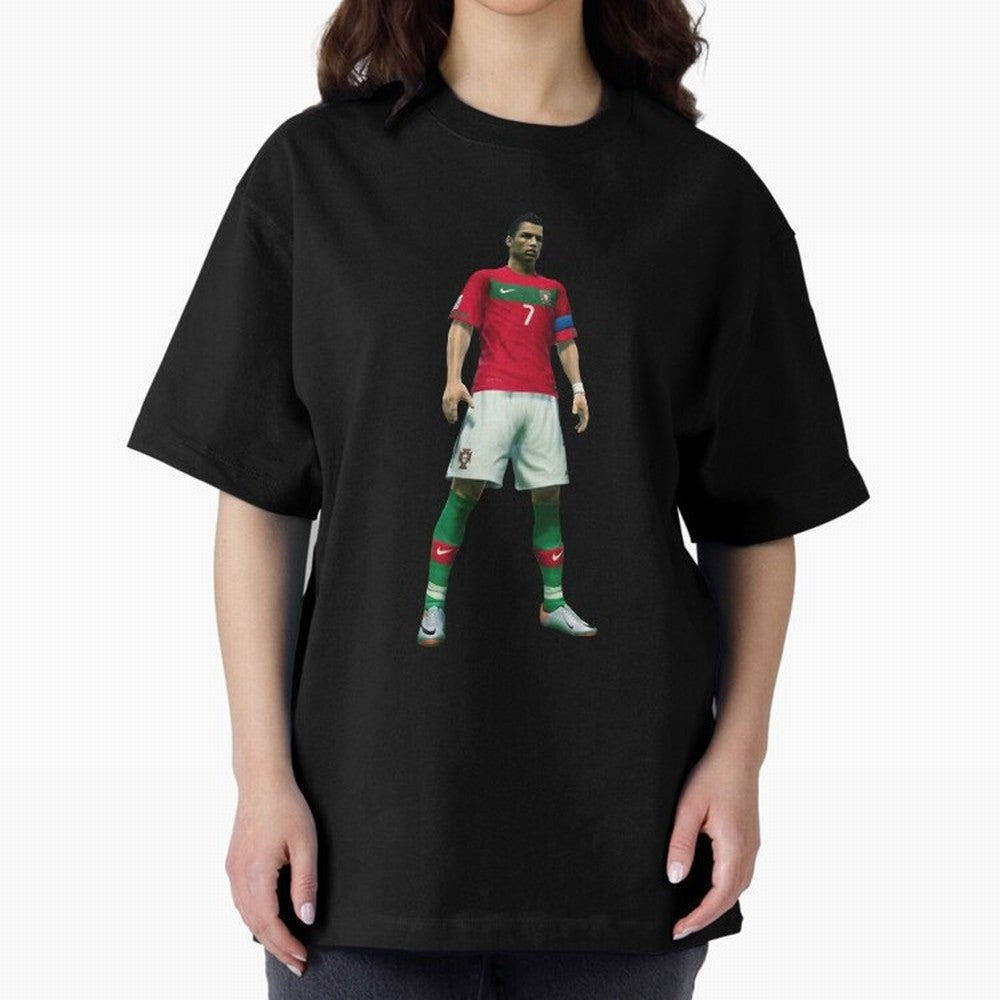 CR7 PES Oversized T-Shirt Fuel FIFA World Cup 2026 Capturing Haaland, France and Portugal Energy, Global Supporter Spirit, Legendary Goals, National Colors and Tournament Celebration; Ideal for Passionate Fans Who Love Underdog Stories, Superstar