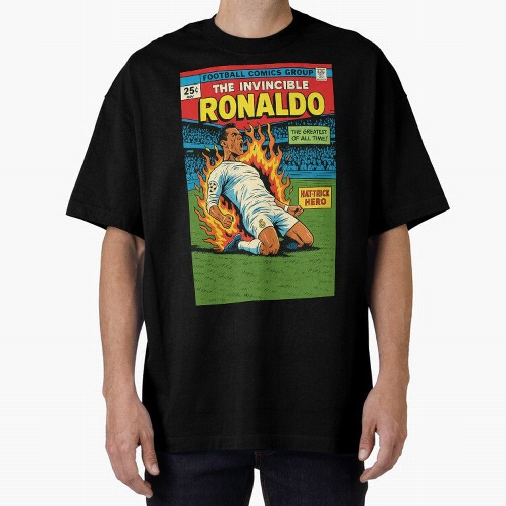 CR7 Comic Oversized T-Shirt Celebrate National Team Dreams in Match Day Hype around FIFA World Cup 2026 Group Stage, Messi and Cristiano Ronaldo, England, France and Netherlands, Football History, Final Match Energy, Crowd Noise and Once in a