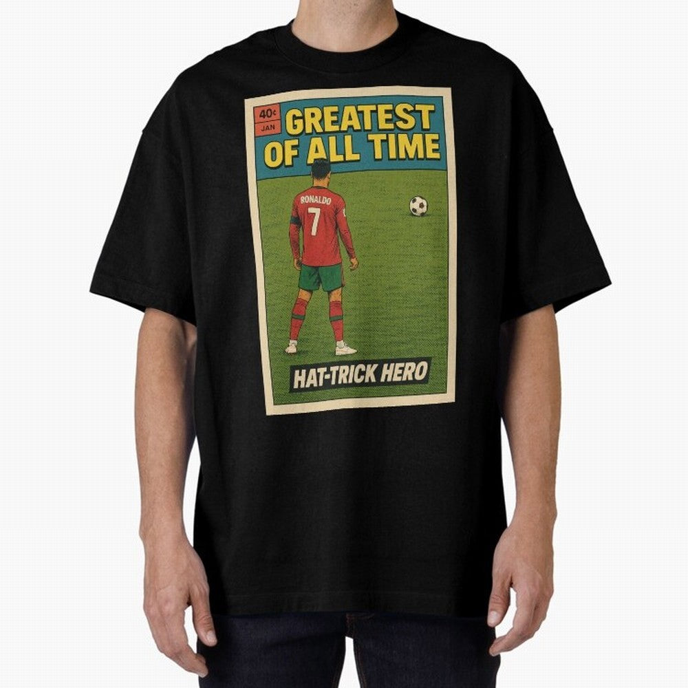 CR7 Comic Oversized T-Shirt Bring Stadium Energy to Global Football Passion for FIFA World Cup 2026 Group Stage, Driven by CR7 and Messi, Portugal, Spain and Germany, Stadium Memories, Football Loyalty, International Chants and Championship