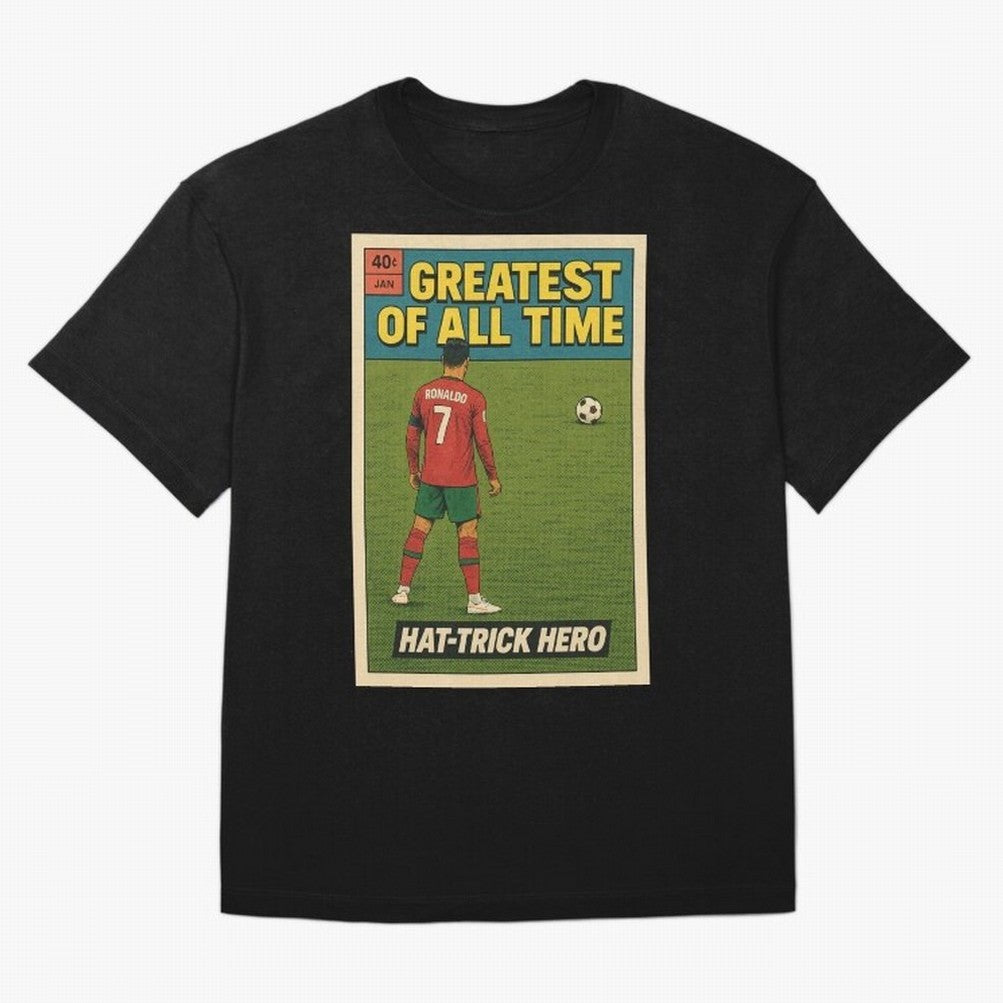 CR7 Comic Oversized T-Shirt Bring Stadium Energy to Global Football Passion for FIFA World Cup 2026 Group Stage, Driven by CR7 and Messi, Portugal, Spain and Germany, Stadium Memories, Football Loyalty, International Chants and Championship