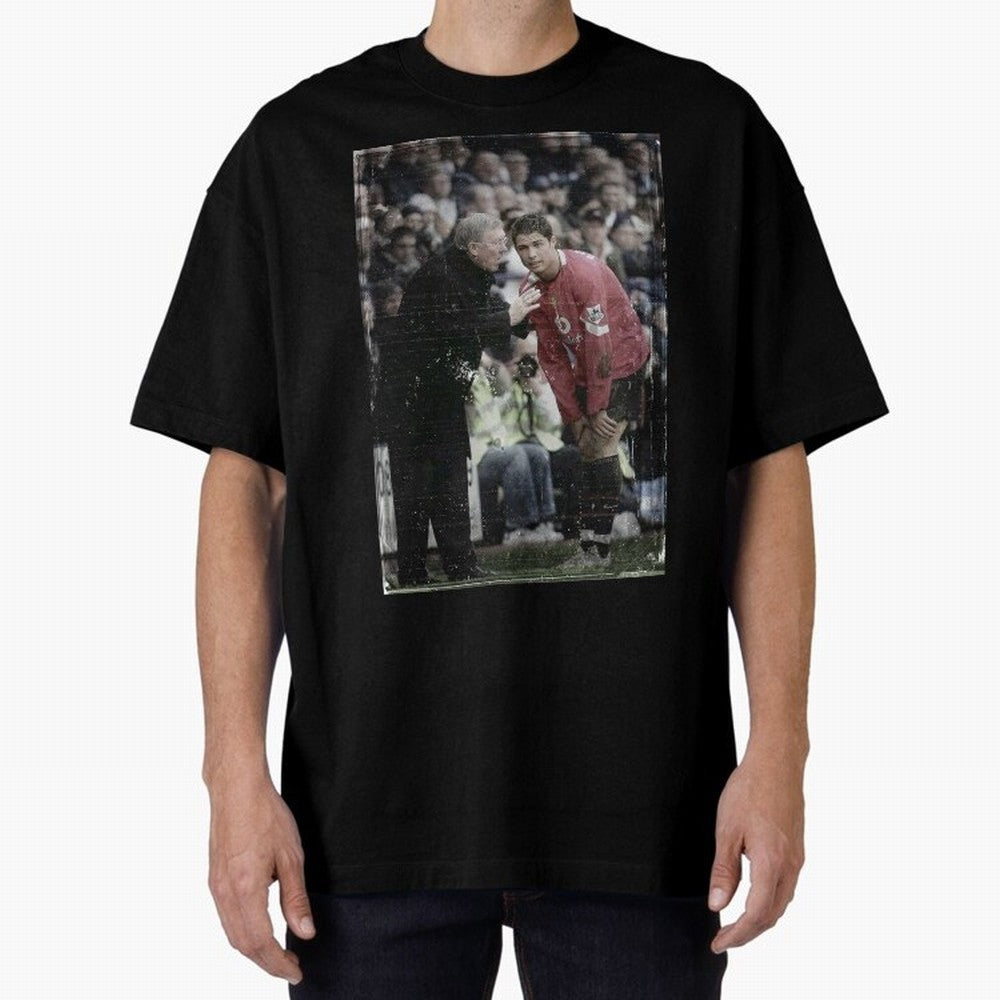 Sir Alex Ferguson and Cristiano Ronaldo Oversized T-Shirt Make Your Look Match FIFA World Cup 2026 Group Stage Celebrating Messi, England Energy, Soccer Culture, Superstar Moments, National Team Dreams and Competitive Fire; Ideal for Fans Who