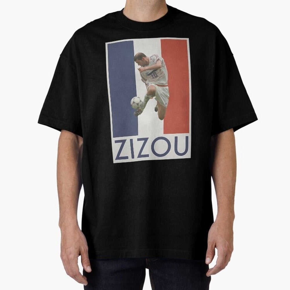 Football - Zidane Oversized T-Shirt Share the Excitement of FIFA World Cup 2026 Spirit, with Spain, Haaland and Mbappe, Goal Celebration Energy, Supporter Heritage, Football Icons and Worldwide Tournament Joy; Ideal for Football Dads, Football