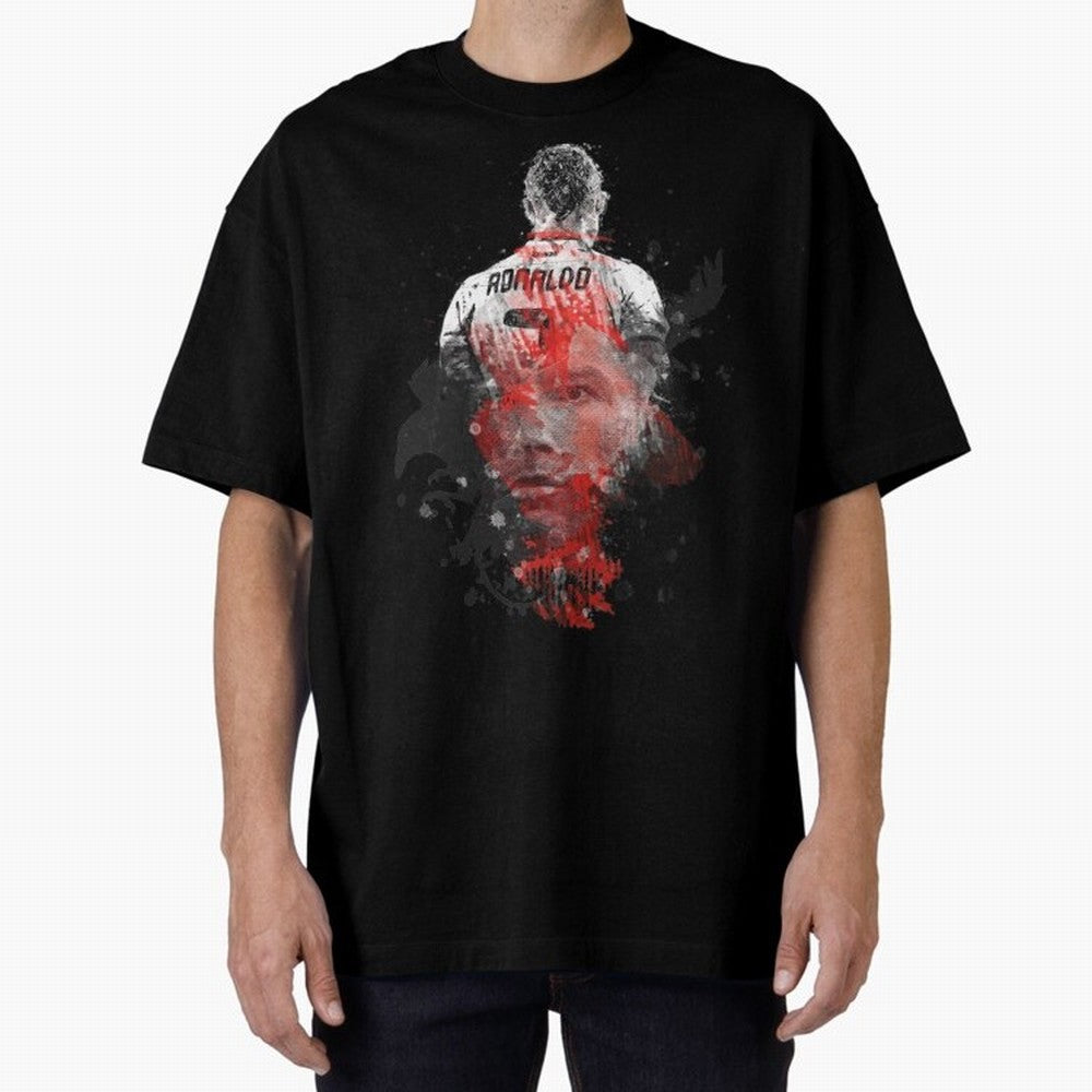 Abstract Football Player Portrait Retro Poster Art For Men, Gift For Soccer Fans Oversized T-Shirt Follow Every Goal of the FIFA World Cup 2026 Group Stage Journey through Mbappe and Neymar Highlights, England and Germany Pride, Champion Mindset,