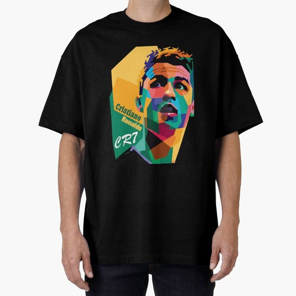 CR7 Pop Art Cristiano Ronaldo Design For Football Fans Gift For Soccer Lovers Oversized T-Shirt Embrace Global Football Passion for FIFA World Cup 2026, Highlighting Neymar, Netherlands, Tournament Hype, Historic Matchups, Family Viewing Parties
