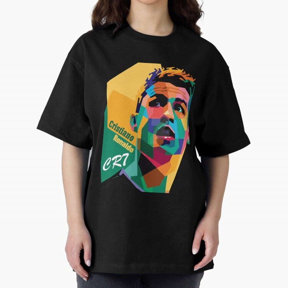CR7 Pop Art Cristiano Ronaldo Design For Football Fans Gift For Soccer Lovers Oversized T-Shirt Embrace Global Football Passion for FIFA World Cup 2026, Highlighting Neymar, Netherlands, Tournament Hype, Historic Matchups, Family Viewing Parties