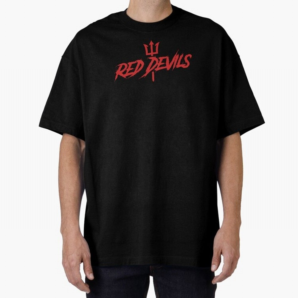 Red Devils Oversized T-Shirt Back the Journey through Match Day Hype around FIFA World Cup 2026, Messi, Neymar and Mbappe, France and Portugal, Football Passion, Legendary Performances, Festival Vibes and Supporter Community; Perfect for Supporters
