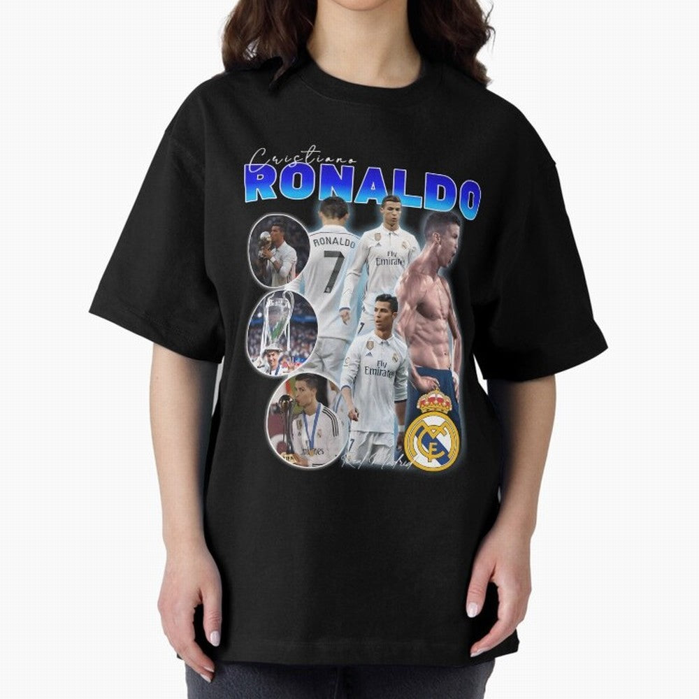CR7 Real Madrid Poster ¨C For Football Fans and Gift For Ronaldo Supporters Oversized T-Shirt Back the Journey through FIFA World Cup 2026 USA Canada Mexico Built around Mbappe and Neymar, Brazil, Portugal and Argentina Energy, Champion Mindset,