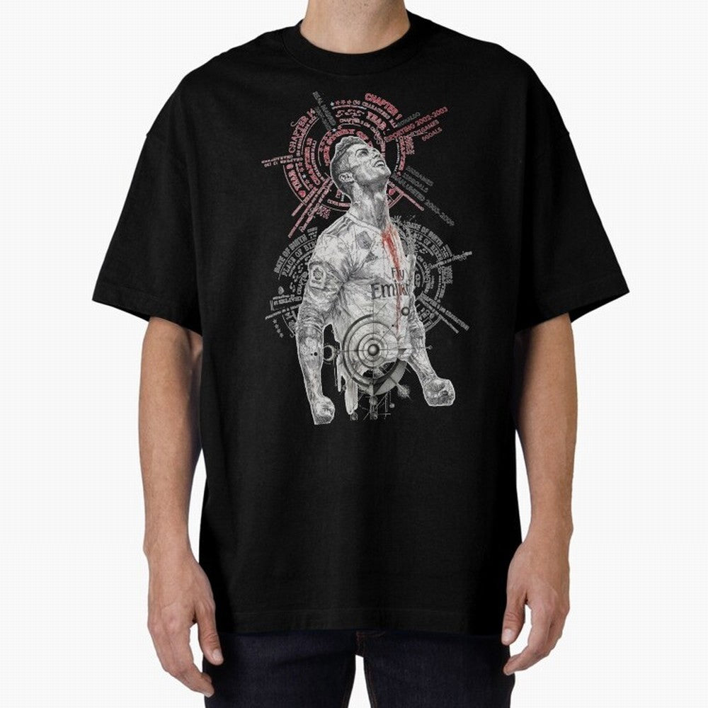 Cristiano Ronaldo Football Playmaker Oversized T-Shirt Support Iconic Players in FIFA World Cup 2026 Spirit, Built around Argentina, France and Brazil, Neymar, Haaland and Cristiano Ronaldo, Football Passion, Legendary Performances, Festival Vibes
