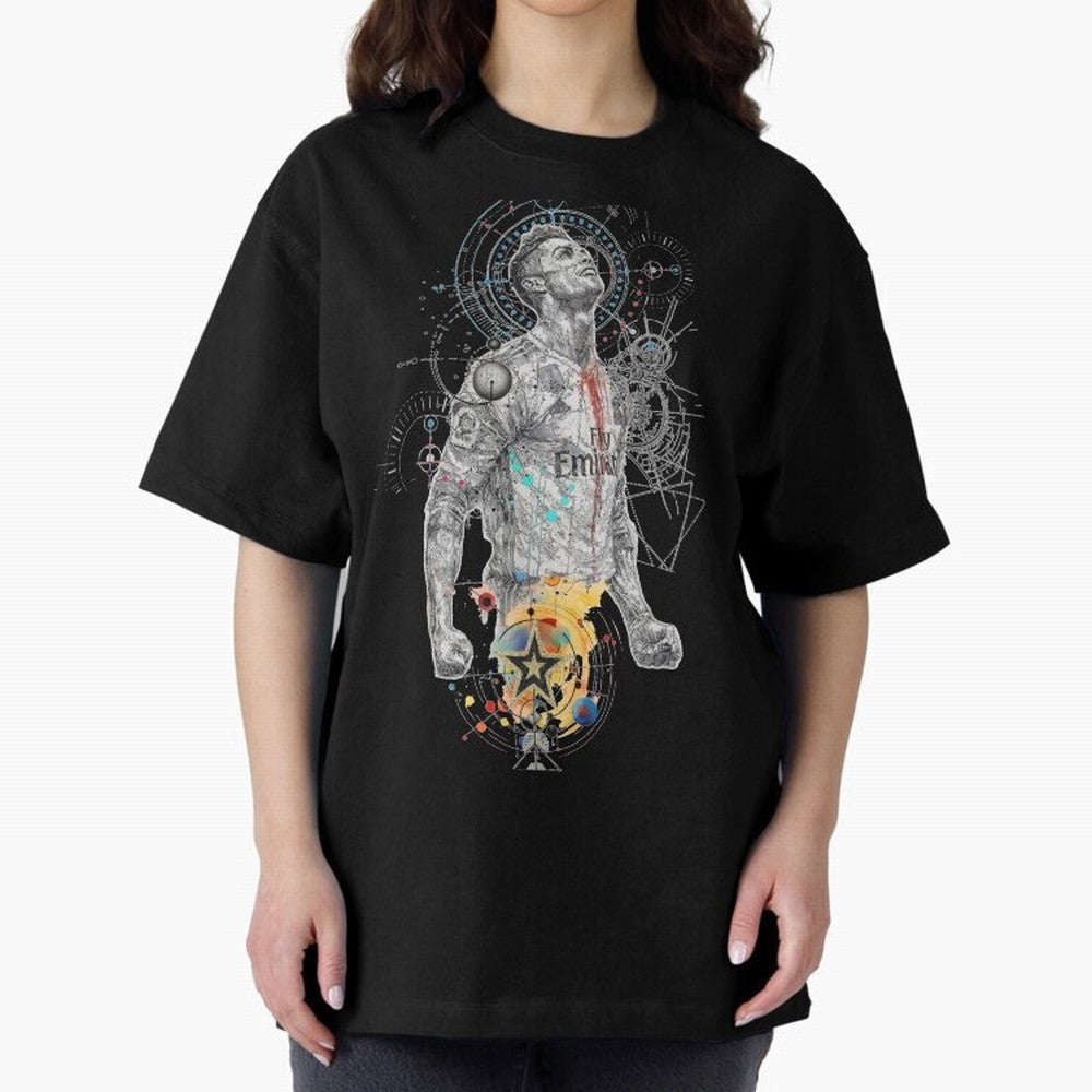 Cristiano Ronaldo Football Playmaker Oversized T-Shirt Honor Football Greatness during FIFA World Cup 2026 Spirit, Built around Argentina, Mbappe and Neymar, Football Festival Excitement, Trophy Ambitions, Country Rivalries and Star Player Buzz;