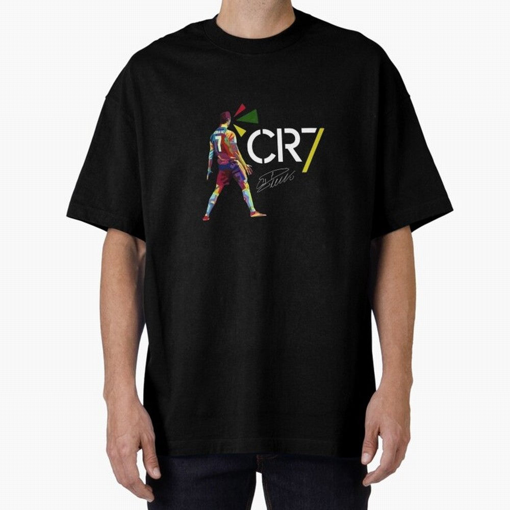 Cr7 Cristiano Ronaldo Signature Classic Oversized T-Shirt Capture FIFA World Cup 2026 Group Stage Spirit, Centered on England, Messi, CR7 and Mbappe, Vintage Soccer Flavor, Modern Football Stars, National Flags and Final Night Emotion; Ideal for