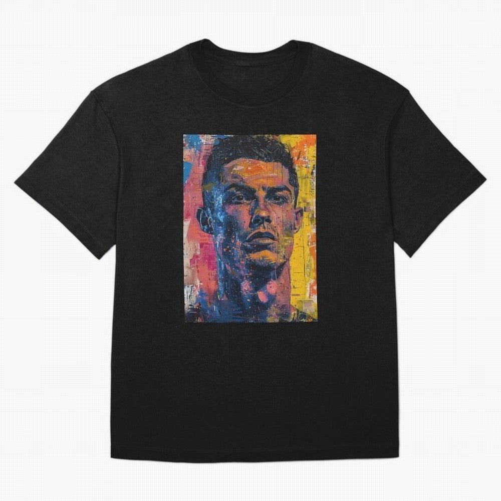 Cristiano Ronaldo illustration Oversized T-Shirt Show Match Day Excitement for FIFA World Cup 2026 Group Stage Spirit, Connected to Brazil, CR7, Classic Soccer Heritage, Championship Pressure, Fan Loyalty and International Pride; Built for