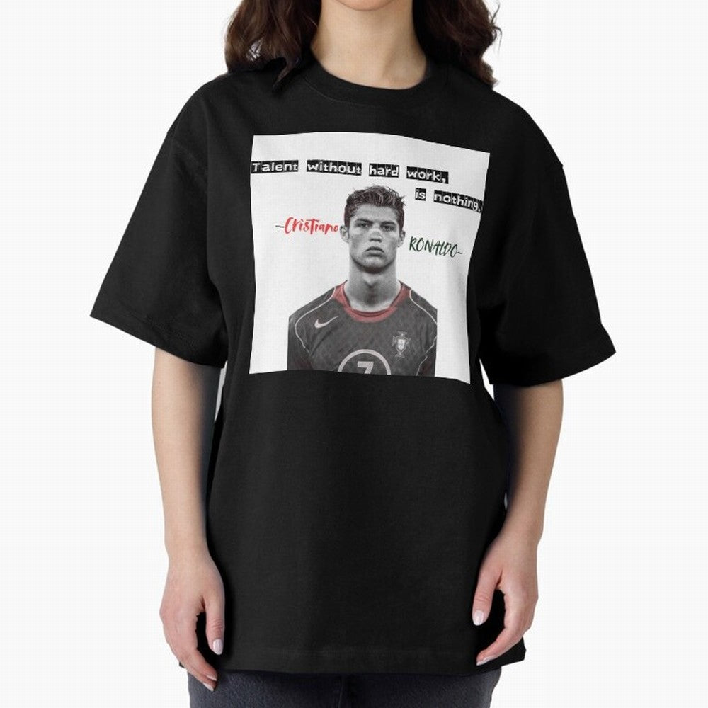 Cristiano Ronaldo - Dedication | NextLevel Motivation white Oversized T-Shirt Turn Up for Global Football Passion for FIFA World Cup 2026 Group Stage, Filled with Cristiano Ronaldo, Spain and Netherlands, Worldwide Fan Energy, Dramatic Goals,