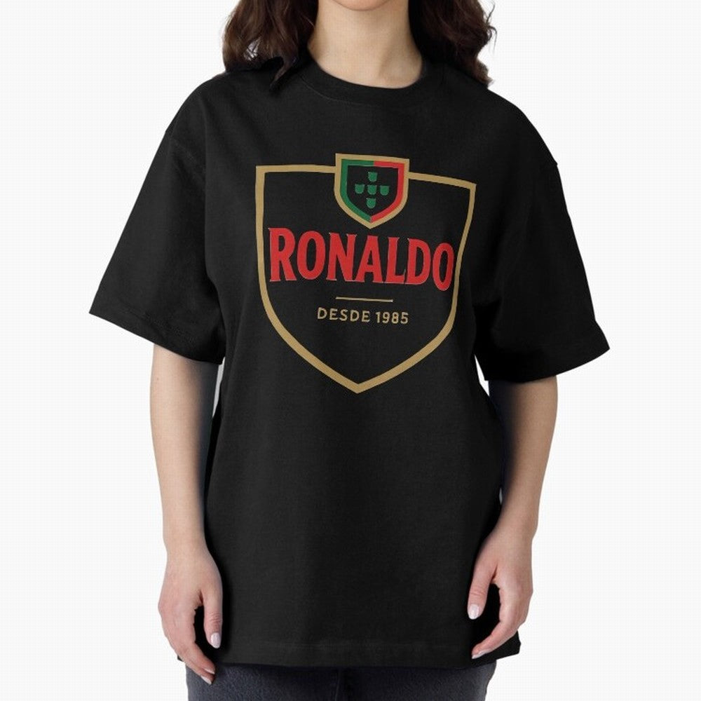 Ronaldo Emblem Sticker ¨C Gold Crest Parody Design Oversized T-Shirt Bring a Champion Mindset to FIFA World Cup 2026 Made for Messi, Spain and Netherlands Energy, Football History, Final Match Energy, Crowd Noise and Once in a Lifetime Moments;