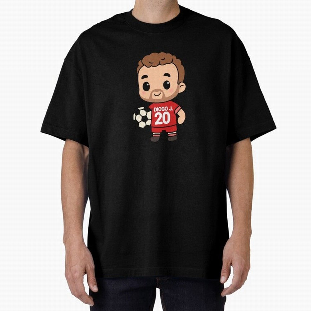 Diogo Jota jersey | manga | cute kawaii | by Nooby Draw Oversized T-Shirt Honor Global Football Passion for FIFA World Cup 2026 USA Canada Mexico, Featuring Haaland and Mbappe, England, Football Festival Excitement, Trophy Ambitions, Country