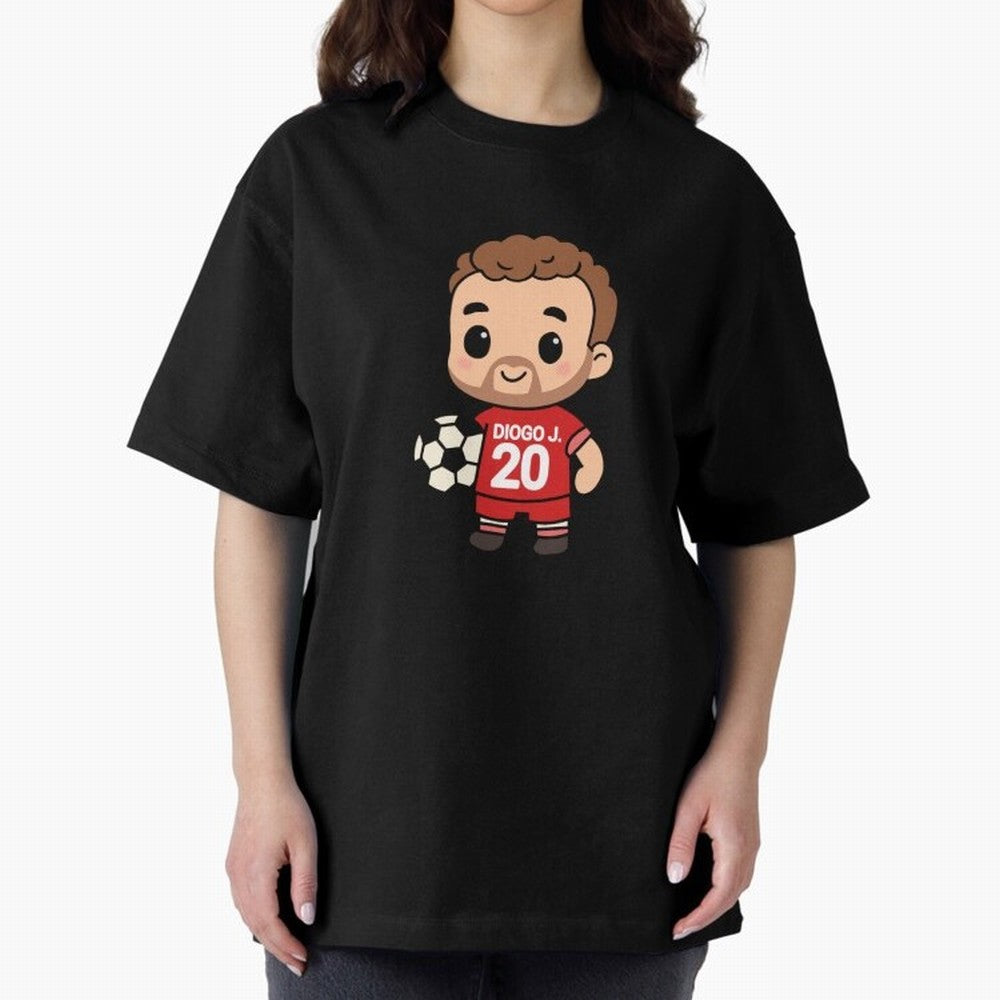 Diogo Jota jersey | manga | cute kawaii | by Nooby Draw Oversized T-Shirt Honor Global Football Passion for FIFA World Cup 2026 USA Canada Mexico, Featuring Haaland and Mbappe, England, Football Festival Excitement, Trophy Ambitions, Country