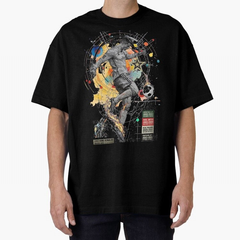Cristiano Ronaldo Football Playmaker Oversized T-Shirt Carry FIFA World Cup 2026 for Fans of Haaland and France and Portugal, Bringing Soccer Culture, Superstar Moments, National Team Dreams and Competitive Fire; Made for Die Hard Supporters,