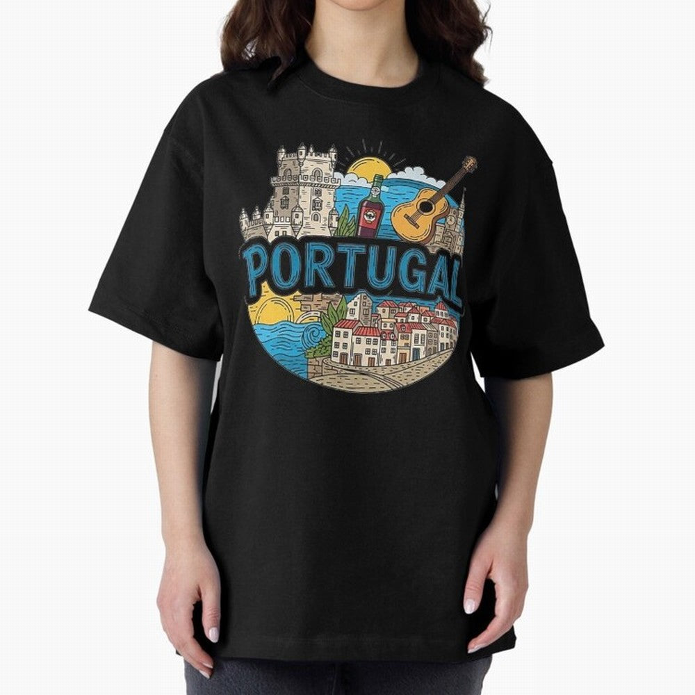 PORTUGAL Oversized T-Shirt Build FIFA World Cup 2026 USA Canada Mexico Spirit, Centered on Spain and Netherlands, Neymar, Football Festival Excitement, Trophy Ambitions, Country Rivalries and Star Player Buzz; Ideal for Football Dads, Football