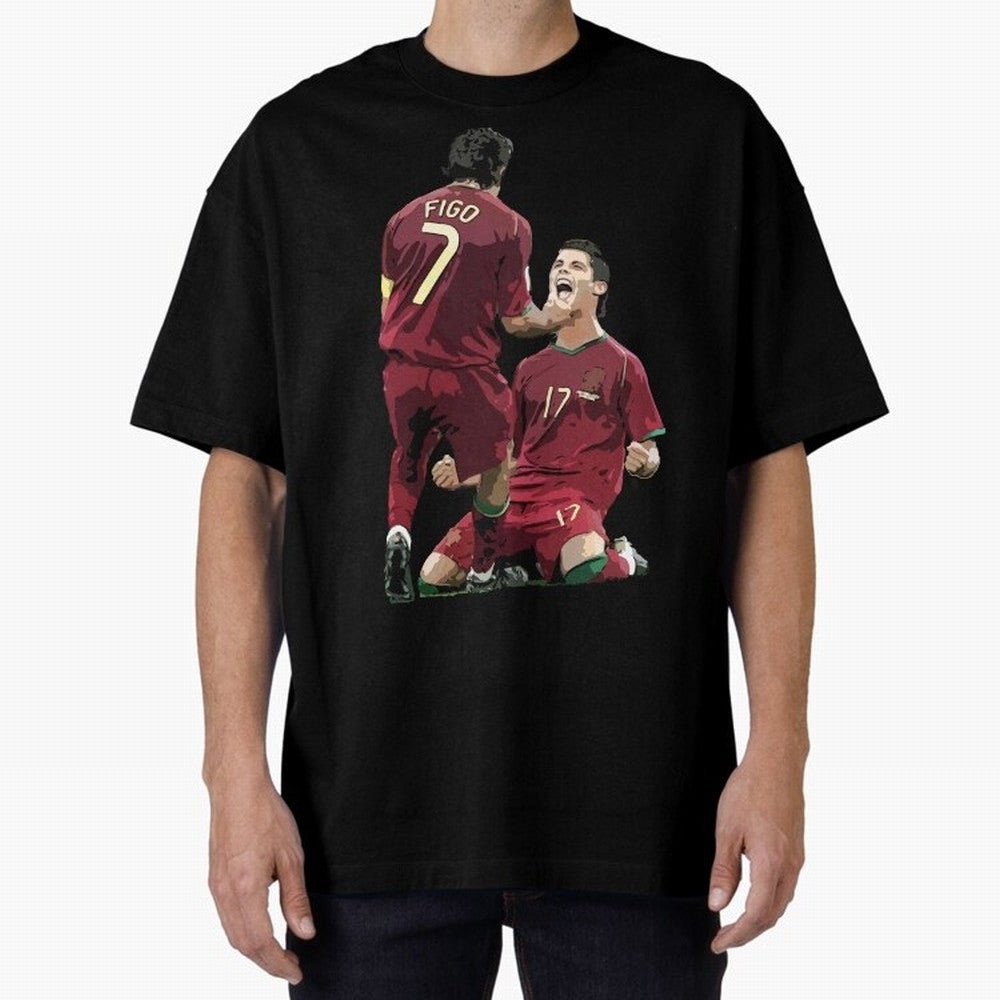 Luis Figo & Cristiano Ronaldo Oversized T-Shirt Celebrate the Magic of the FIFA World Cup 2026 USA Canada Mexico Journey through Messi, CR7 and Mbappe Highlights, Spain Pride, Match Day Excitement, Supporter Culture, Golden Goals and Global
