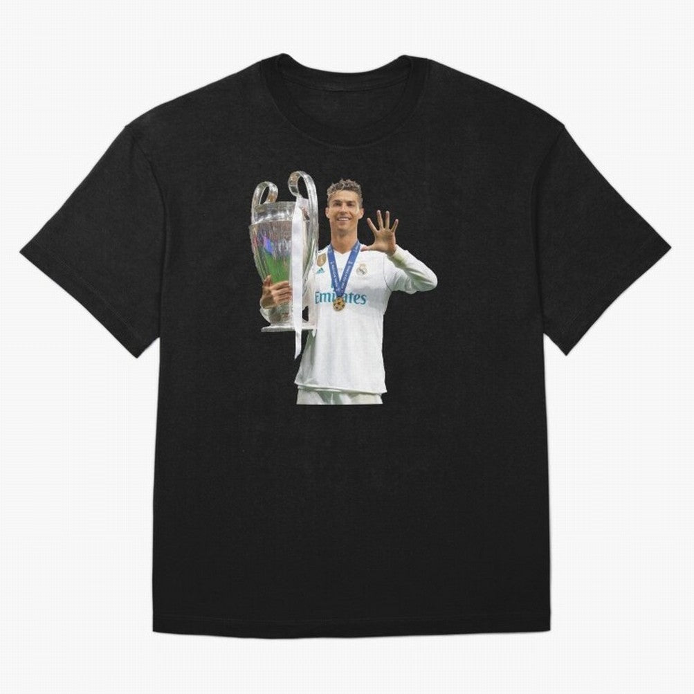 Cristiano Ronaldo with the cup Oversized T-Shirt Represent FIFA World Cup 2026 USA Canada Mexico with Cristiano Ronaldo, Germany Energy, Football Festival Excitement, Trophy Ambitions, Country Rivalries and Star Player Buzz; Perfect for Supporters