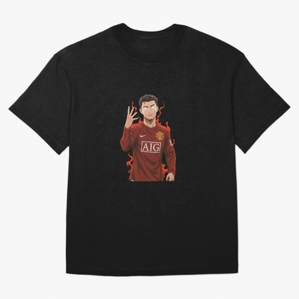 Cristiano Ronaldo Anime Art ¨C Blue Lock Inspired Football Legend Oversized T-Shirt Represent Football Lovers during FIFA World Cup 2026 Group Stage Spirit, Connected to England, CR7, Supporter Pride, Iconic Celebrations, Legendary Names and Global