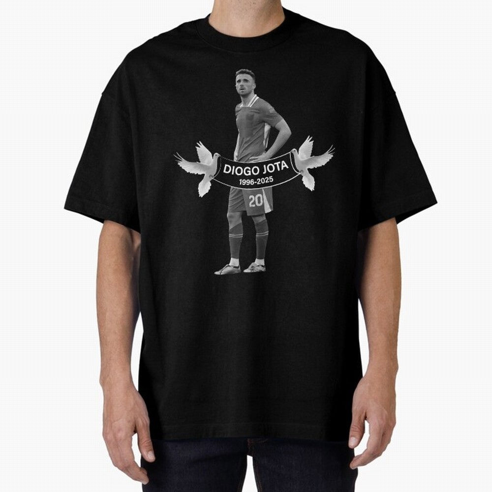Diogo Jota Oversized T-Shirt Capture FIFA World Cup 2026 Group Stage with Haaland and Mbappe, France Energy, Championship Spirit, Famous Goals, Roaring Crowds and International Football Unity; Great for Watch Parties, Sports Bars, Family Nights,